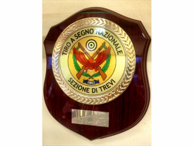 Crest legno con medaglione e targhetta personalizzabile